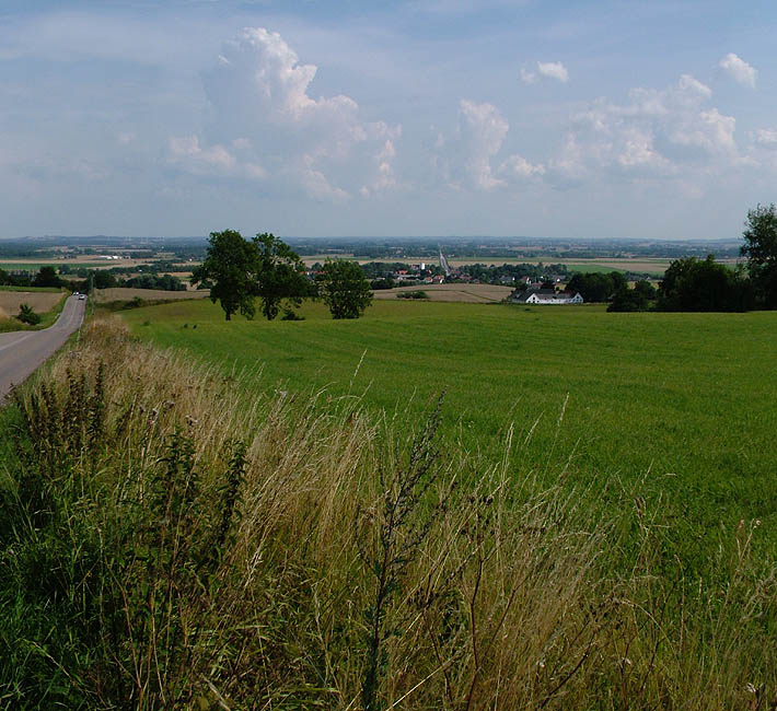 Panorama - Udsigt fra Riis ned over Lammefjorden med Fårvejle Kirkeby