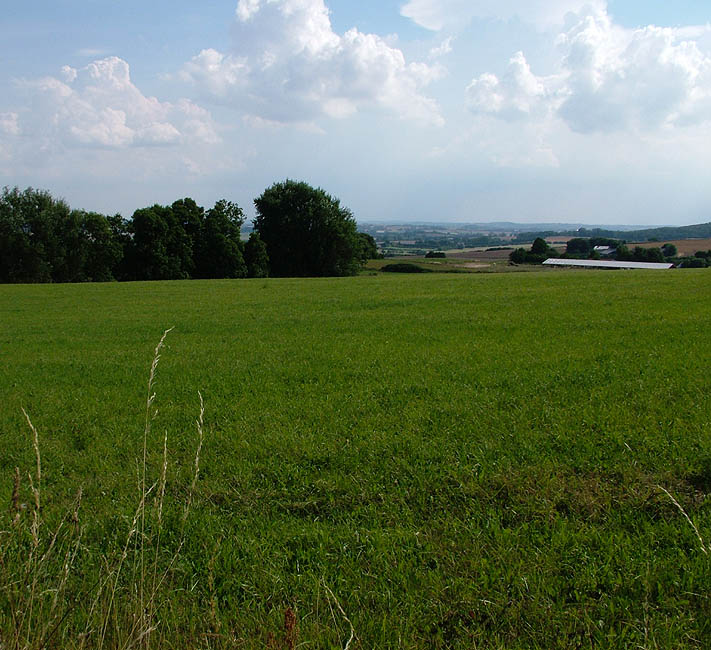 Panorama - Udsigt fra Veddinge Bakker ned over Lammefjorden med Fårvejle Kirkeby